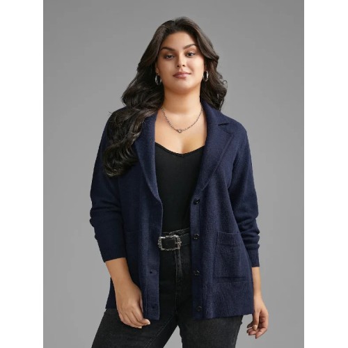 Supersoft Essentials Suit Collar Patch Pocket Cardigan