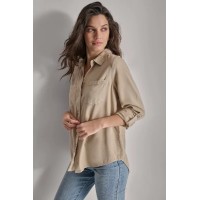 SPLIT BACK BUTTON FRONT SHIRT