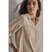 SPLIT BACK BUTTON FRONT SHIRT