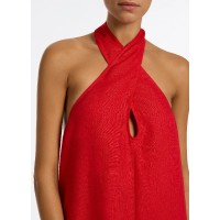 Jetset Low Back Halter Dress - Rosso