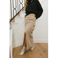 Ellie Cargo Skirt in Taupe