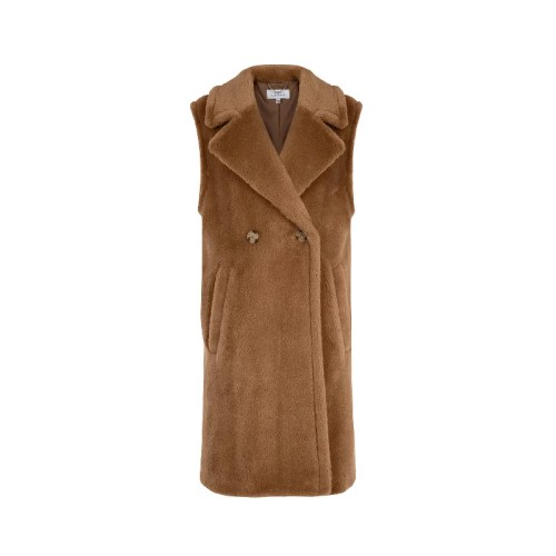 Weekend Rita Recycled Vegan Shearling Gilet | Camel