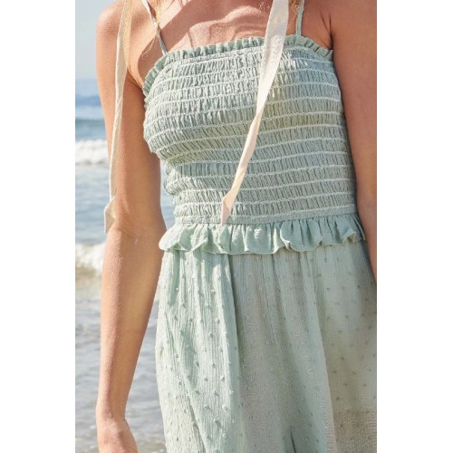 Perfect Day Ruffled Smocked Cami Romper