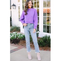 Where I Am Lavender Purple Cropped Sweater