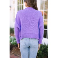 Where I Am Lavender Purple Cropped Sweater