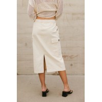 Damon Cargo Skirt in Oatmeal