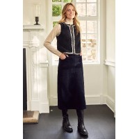 Mallory Stretch Corduroy Skirt | Black