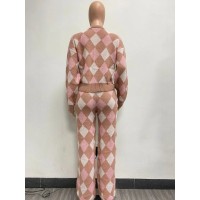 FZ Women's Knitted Sexy Sweater Pants Suit