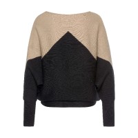 Colorblock Sweater - Black & Tan