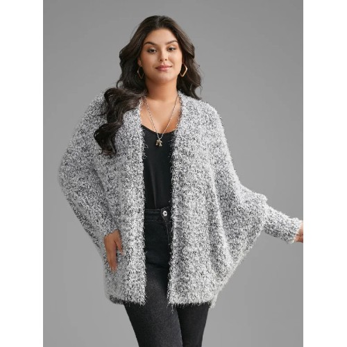 Heather Arc Hem Dolman Sleeve Cardigan