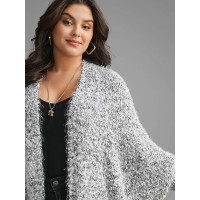 Heather Arc Hem Dolman Sleeve Cardigan