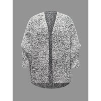 Heather Arc Hem Dolman Sleeve Cardigan