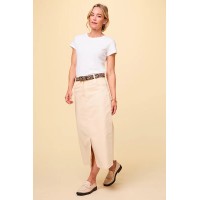 Mallory Stretch Corduroy Skirt | Cream