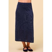 Metallic Knit Skirt | Navy/Blue