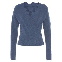 Scallop Edge Sweater - Navy