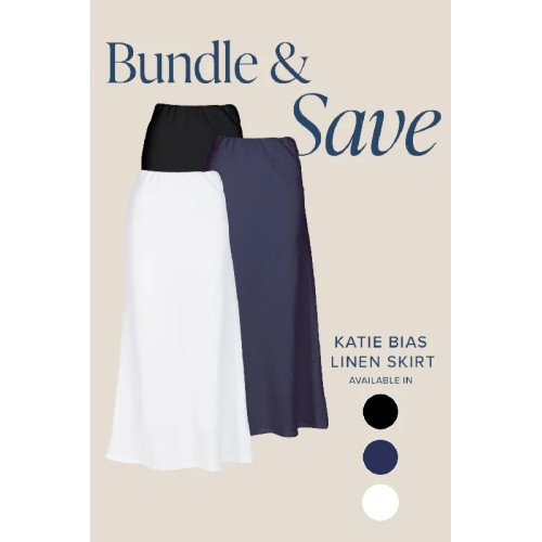 The Katie Bias Cut Linen Skirt Bundle