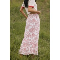 Bastien Floral Skirt in Rust