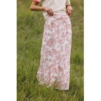 Bastien Floral Skirt in Rust