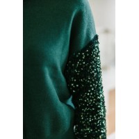 Don't Think Twice Emerald Green Sequin Sweater