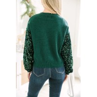 Don't Think Twice Emerald Green Sequin Sweater