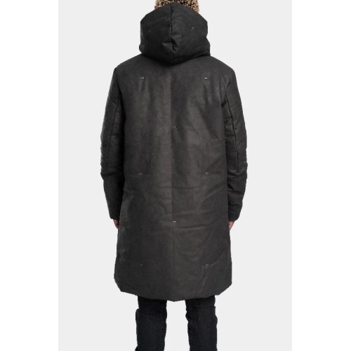 Padded leather parkas