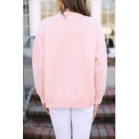 With Love Pink Script Sweater