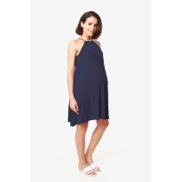 Fianna Sleeveless Bamboo Cotton Nursing Dress Navy