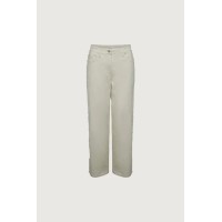 STRAIGHT LEG TWILL PANT WITH FRAYED SIDES