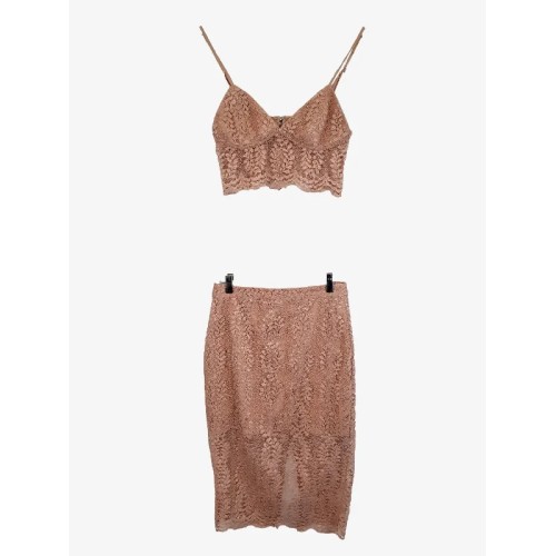 Bardot Blush Cocktail Lace Camisole & Pencil Mini Set Size 10