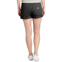 Dickies Womens Juniors High Rise Rolled Denim Shorts