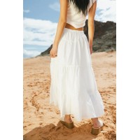 Layana Tiered Skirt in White