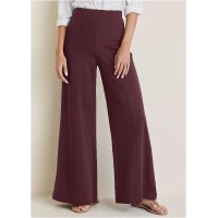 Smoothing Ponte Wide-Leg Pants - Wine