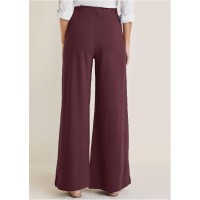 Smoothing Ponte Wide-Leg Pants - Wine