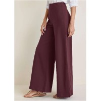 Smoothing Ponte Wide-Leg Pants - Wine