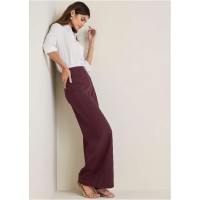 Smoothing Ponte Wide-Leg Pants - Wine