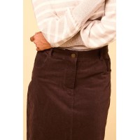 Mallory Stretch Corduroy Skirt | Chocolate