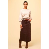 Mallory Stretch Corduroy Skirt | Chocolate