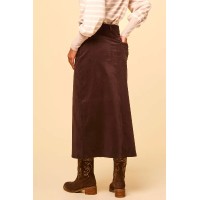 Mallory Stretch Corduroy Skirt | Chocolate