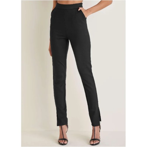 Smoothing Ponte Skinny Pants - Black