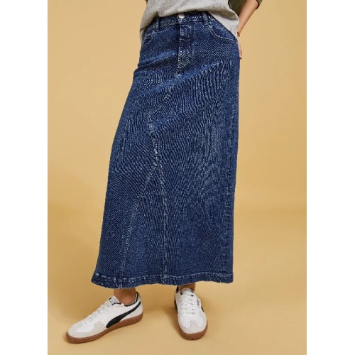 Nia Organic Stretch Denim Long Skirt