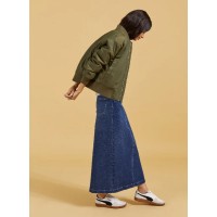 Nia Organic Stretch Denim Long Skirt