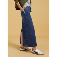 Nia Organic Stretch Denim Long Skirt