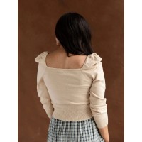 Square Neck Sweater - Taupe