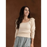 Square Neck Sweater - Taupe