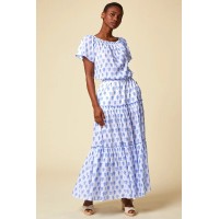 Bea Organic Cotton Skirt | Pineapple White/Blue