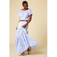 Bea Organic Cotton Skirt | Pineapple White/Blue