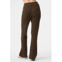 Cashmere High-Waist Plush Waffle Pant - Espresso