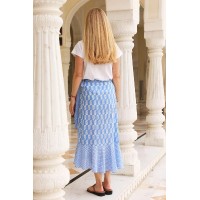 April Cotton Wrap Skirt | Rose Paisley Blue