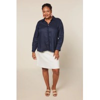 Adrift Denim Short A-Line Skirt in White