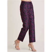 Straight Leg Jacquard Pants - Blue Multi